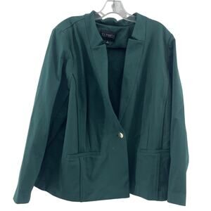 Eloquii Green Rayon Open Front Blazer Size 22 Women's Preowned